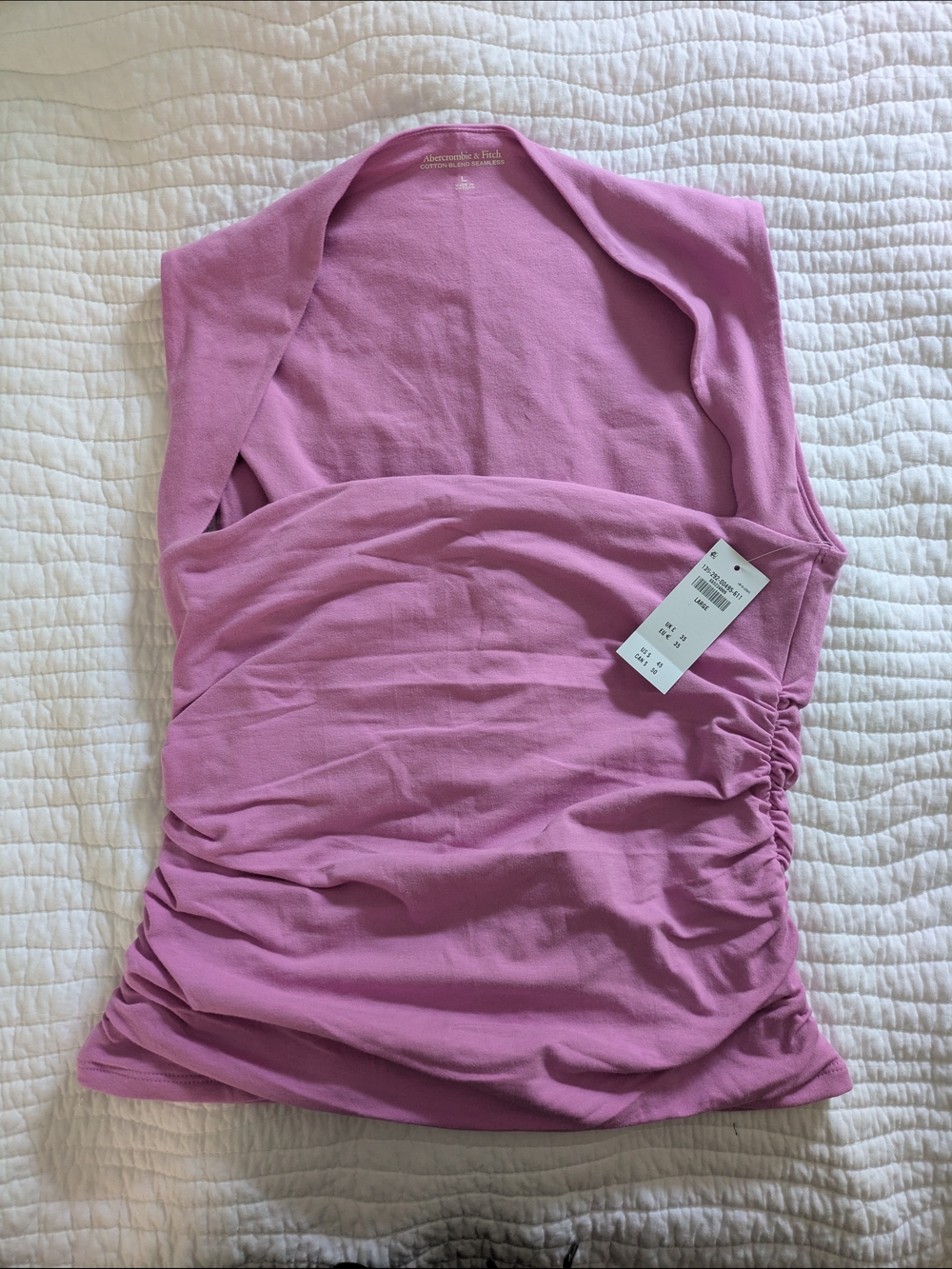 Abercrombie & Fitch Pink Ruched Maternity/Nursing Top